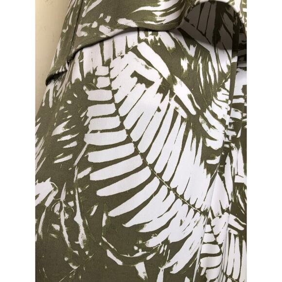 Chico’s Travelers Palm Leaf Print Maxi‎ Dress Green & White Sleeveless Tropical - Picture 14 of 16